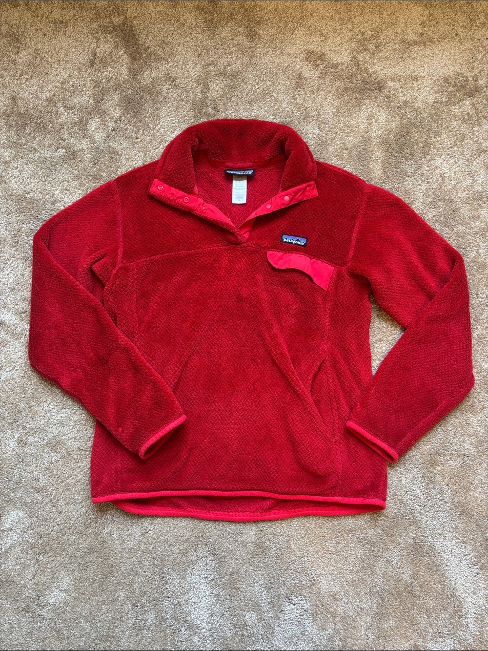 Patagonia Women’s Red Fleece Snap-Neck Pullover
